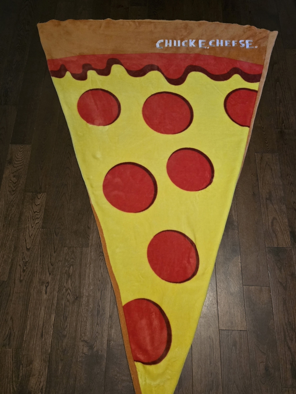 Chuck E. Cheese Pizza Slice Party Throw - Yellow & Red